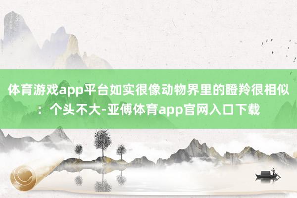 体育游戏app平台如实很像动物界里的瞪羚很相似：个头不大-亚傅体育app官网入口下载