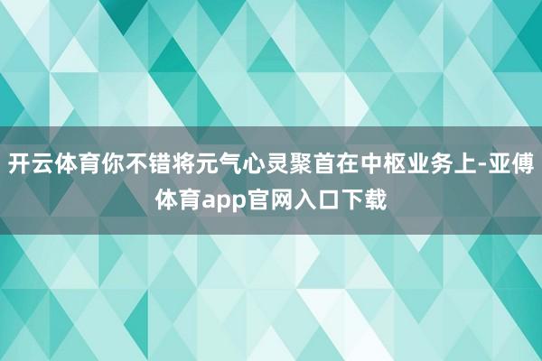 开云体育你不错将元气心灵聚首在中枢业务上-亚傅体育app官网入口下载