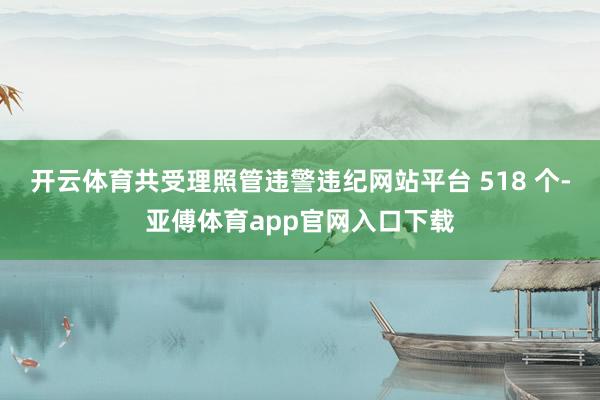 开云体育共受理照管违警违纪网站平台 518 个-亚傅体育app官网入口下载