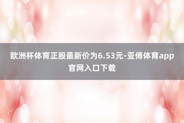 欧洲杯体育正股最新价为6.53元-亚傅体育app官网入口下载