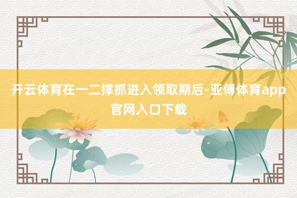 开云体育在一二撑抓进入领取期后-亚傅体育app官网入口下载