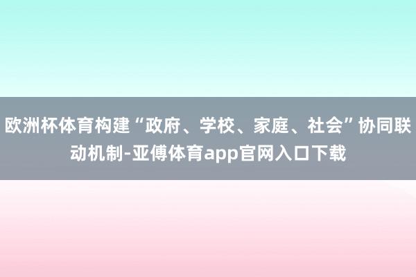 欧洲杯体育构建“政府、学校、家庭、社会”协同联动机制-亚傅体育app官网入口下载