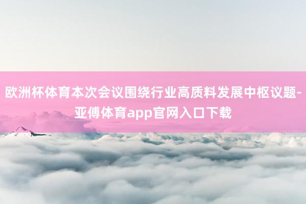 欧洲杯体育本次会议围绕行业高质料发展中枢议题-亚傅体育app官网入口下载