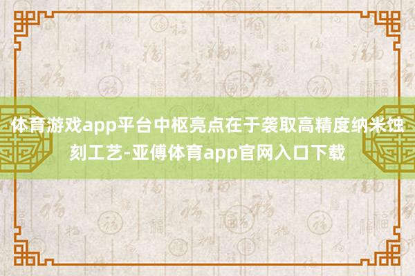 体育游戏app平台中枢亮点在于袭取高精度纳米蚀刻工艺-亚傅体育app官网入口下载