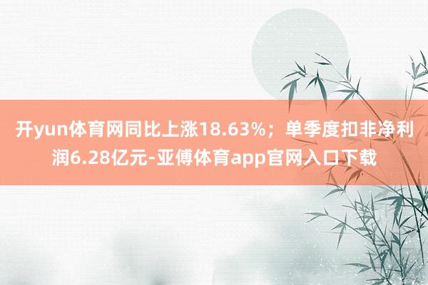 开yun体育网同比上涨18.63%;单季度扣非净利润6.28亿元-亚傅体育app官网入口下载