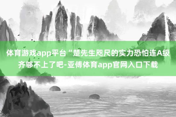 体育游戏app平台“楚先生咫尺的实力恐怕连A级齐够不上了吧-亚傅体育app官网入口下载