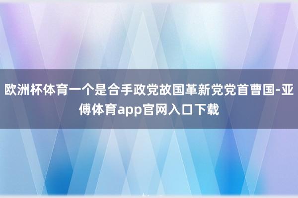 欧洲杯体育一个是合手政党故国革新党党首曹国-亚傅体育app官网入口下载