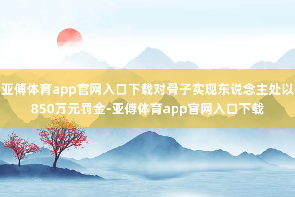 亚傅体育app官网入口下载对骨子实现东说念主处以850万元罚金-亚傅体育app官网入口下载