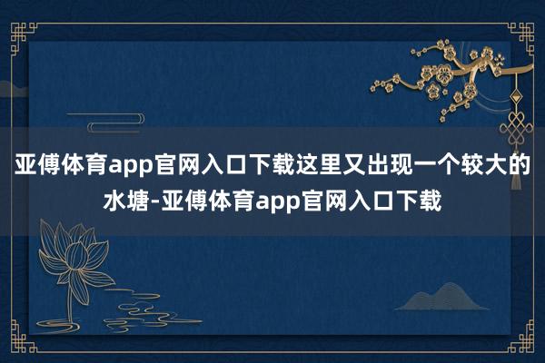 亚傅体育app官网入口下载这里又出现一个较大的水塘-亚傅体育app官网入口下载